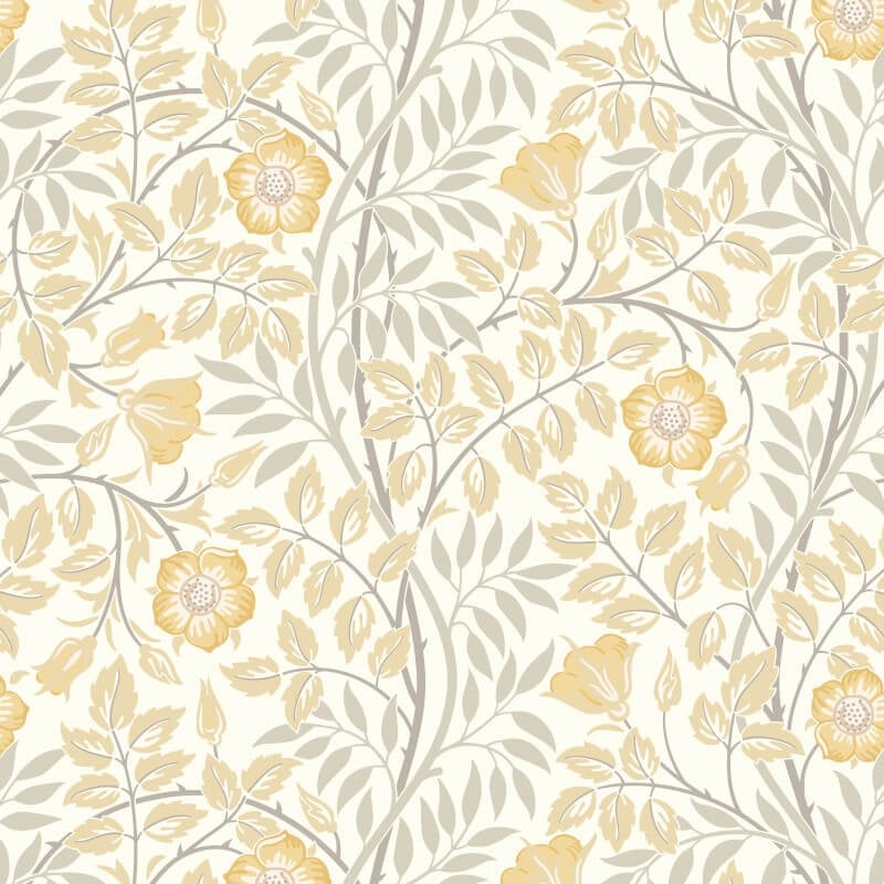 Rosehip Trail Wallpaper - Warm Natural - Hoopla Walls - HWA1088W - Premier Wallcovering