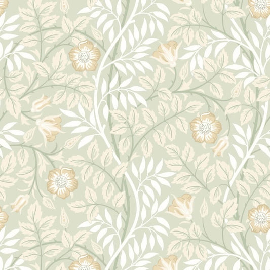 Rosehip Trail Wallpaper - Sage Green - Hoopla Walls - HWA1092W - Premier Wallcovering