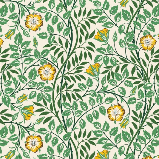 Morris Collections - 1191 - Rosehip Wallpaper - Light Green Yellow - Premier Wallcovering
