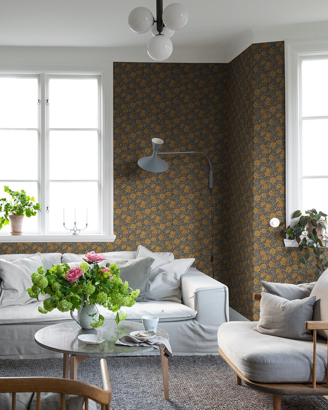 Rosengång Wallpaper - Rust/Brown - Midbec - 43109 - Premier Wallcovering