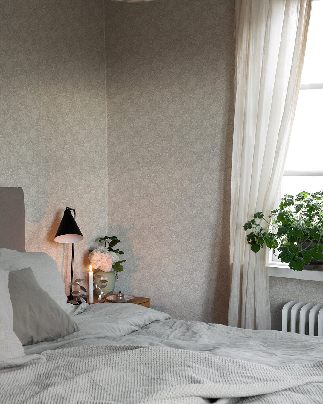 Rosengång Wallpaper - Beige - Midbec - 43133 - Premier Wallcovering