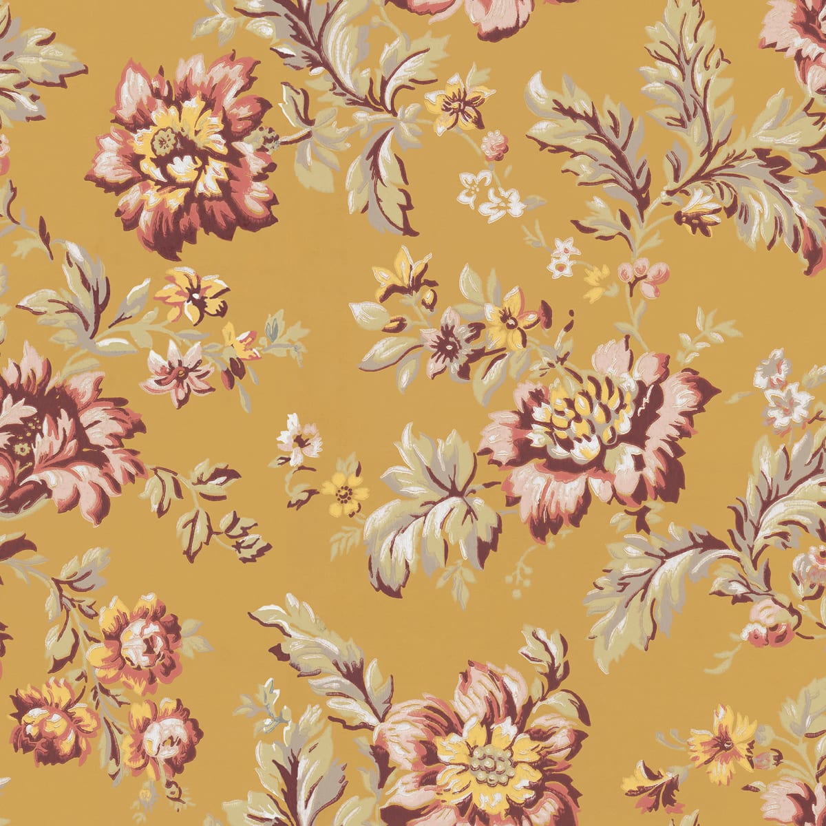 Rosenholm Wallpaper - Yellow - Sandberg - S10414 - Premier Wallcovering