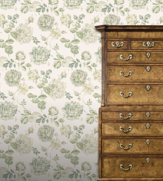 Roses Glacees Wallpaper - Spring Sky - Madeaux - W2400 - 01 - Premier Wallcovering