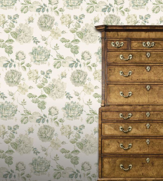Roses Glacees Wallpaper - Spring Sky - Madeaux - W2400 - 01 - Premier Wallcovering