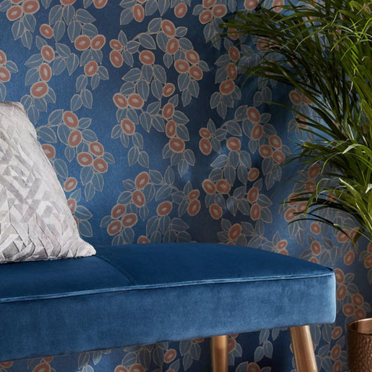 Rosetta Wallpaper - Midnight - 1838 wallcoverings - 1907 - 136 - 01 - Premier Wallcovering