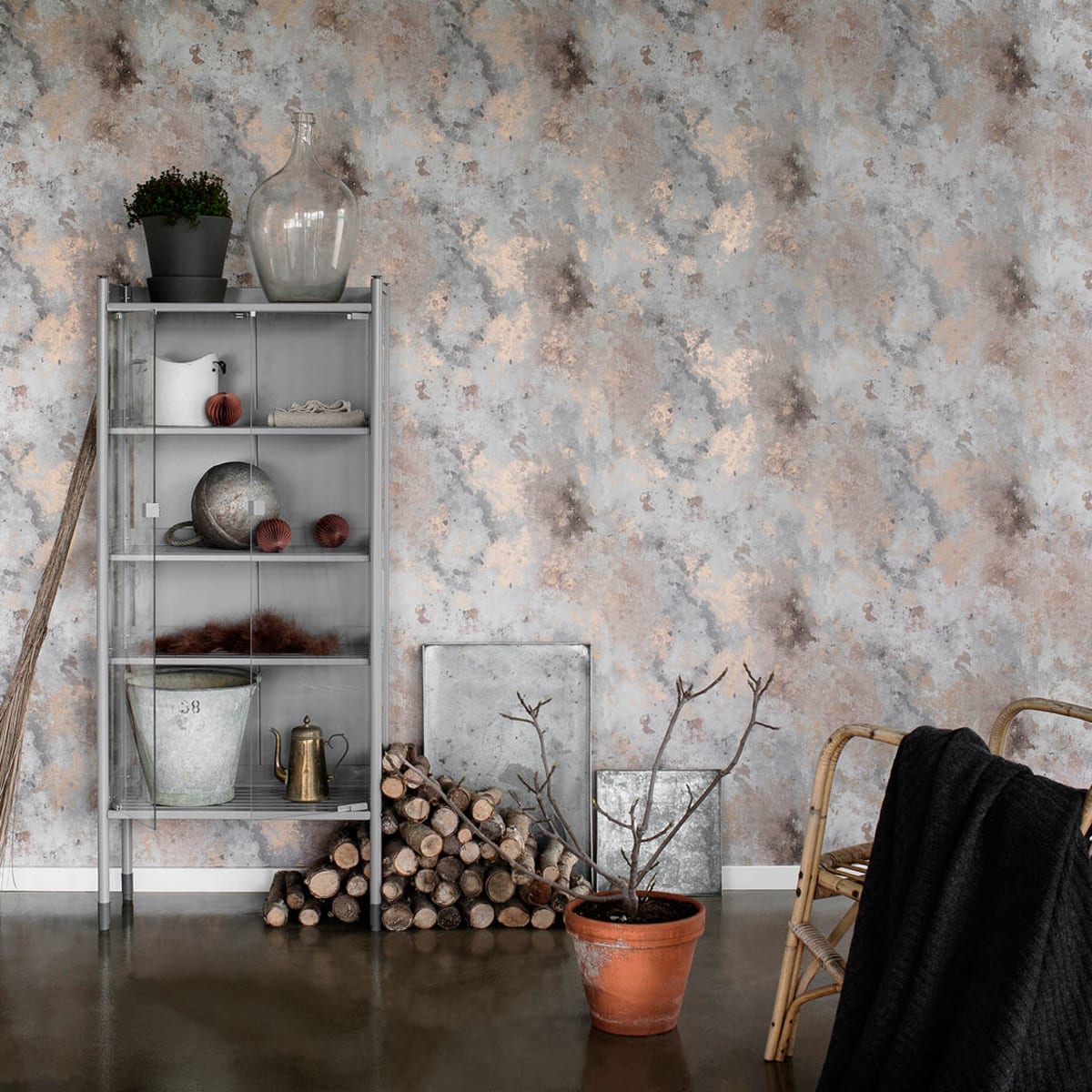 Rost Wallpaper - Gold - Sandberg - 215-51 - Premier Wallcovering