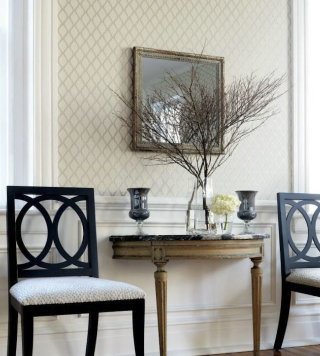 Rothbury Trellis Wallpaper - Linen - Thibaut - T1816 - Premier Wallcovering