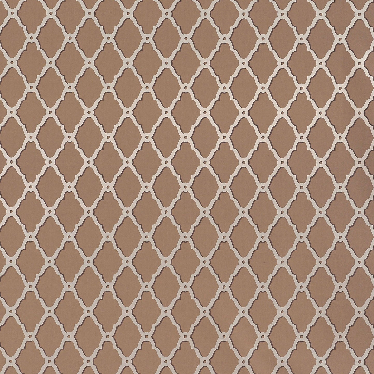 Rothbury Trellis Wallpaper - Metallic on Cocoa - Thibaut - T1863 - Premier Wallcovering