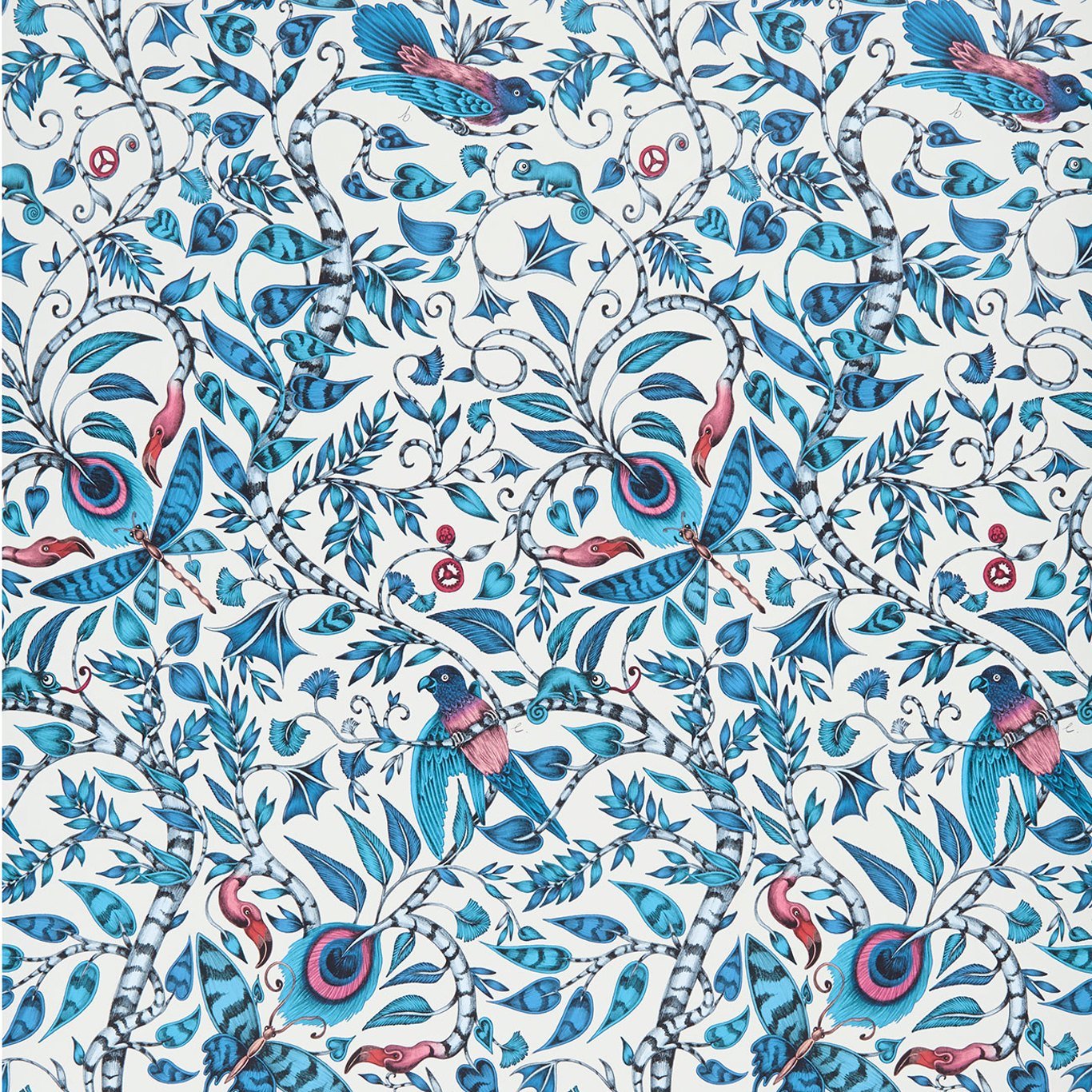 Rousseau Wallpaper - Blue - Clarke & Clarke - Emma J Shipley - W0104/01 - Premier Wallcovering