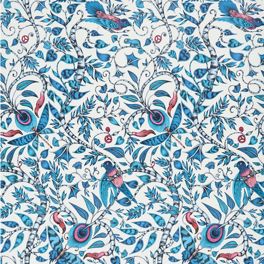 Rousseau Wallpaper - Blue - Clarke & Clarke - Emma J Shipley - W0104/01 - Premier Wallcovering