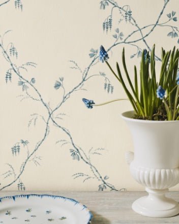 Roussillon Wallpaper - Blue - Colefax & Fowler - 07971/06 - Premier Wallcovering