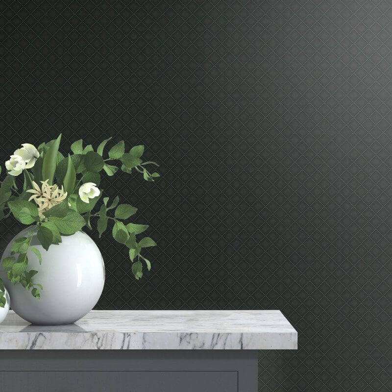 Royal Diamonds Shimmer Wallpaper - Black - Erismann - 10289 - 15 - Premier Wallcovering