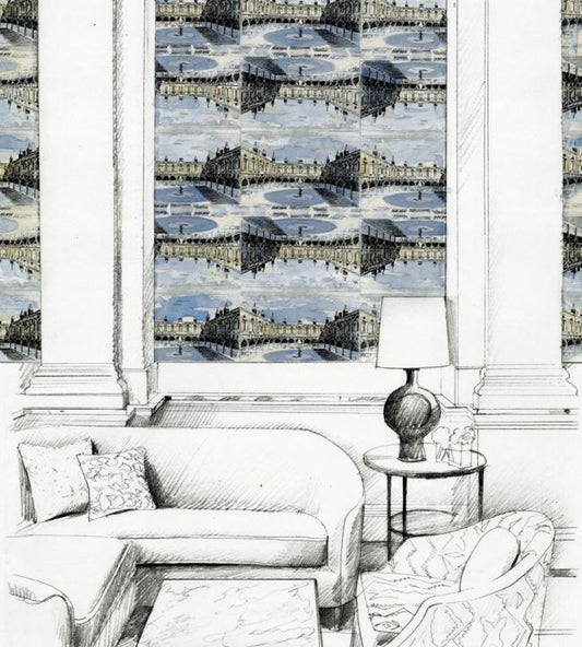 Royal Exchange Wallpaper - Taloyrs Grey/Platinum - ZPLW312971 - Zoffany - Premier Wallcovering