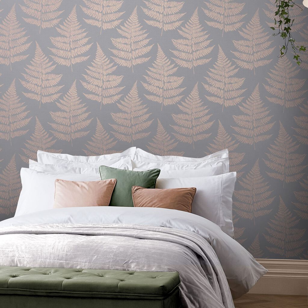Royal Fern Wallpaper - Dove - Graham & Brown - 115073 - Premier Wallcovering