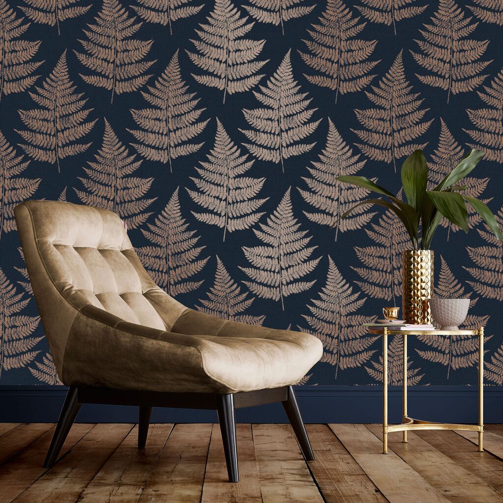 Royal Fern Wallpaper - Dusk - Graham & Brown - 115072 - Premier Wallcovering