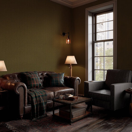 Royal Herringbone Wallpaper - Olive - Lucie Annabel - LAN100484 - Premier Wallcovering