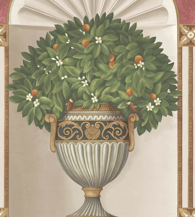 Royal Jardiniere Wallpaper - Spring Green & Rose on Stone - 118/11026 - Cole & Son - Premier Wallcovering