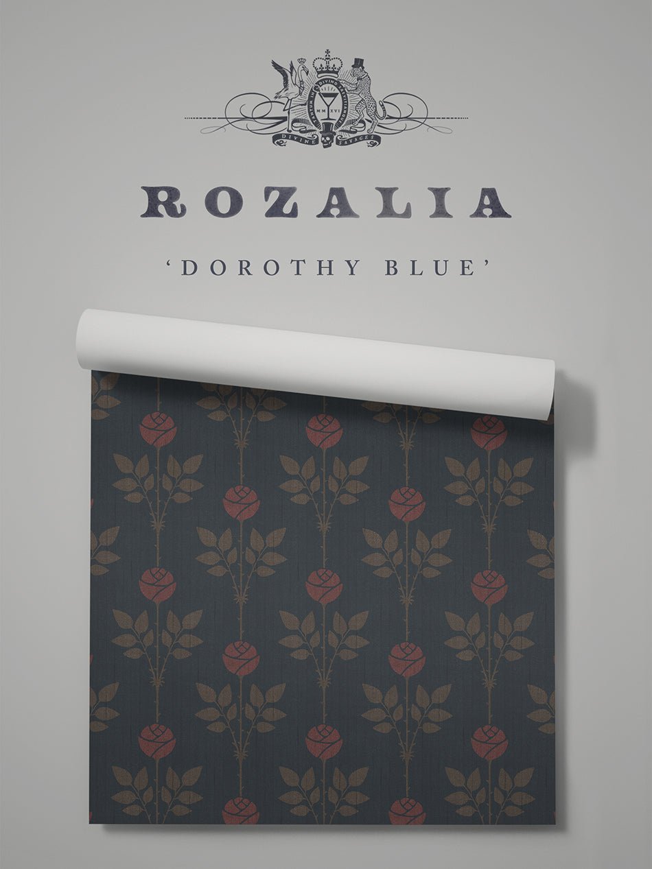 Rozalia Wallpaper - Dorothy Blue - Divine Savages - DVS089-ROZA-BLUE-WR - Premier Wallcovering