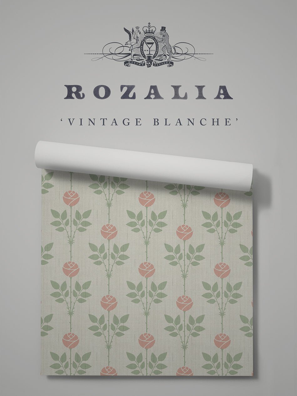 Rozalia Wallpaper - Vintage Blanche - Divine Savages - DVS090-ROZA-BLANC-WR - Premier Wallcovering