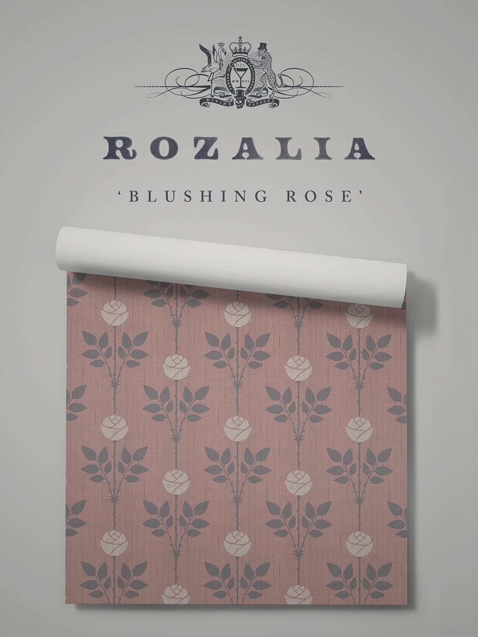 Rozalia Wallpaper - Blushing Rose - Divine Savages - DVS087-ROZA-ROSE-WR - Premier Wallcovering