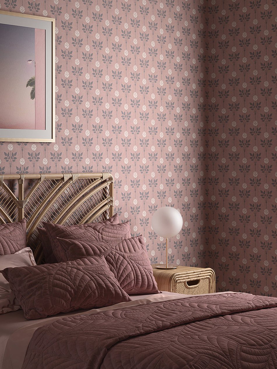 Rozalia Wallpaper - Blushing Rose - Divine Savages - DVS087-ROZA-ROSE-WR - Premier Wallcovering