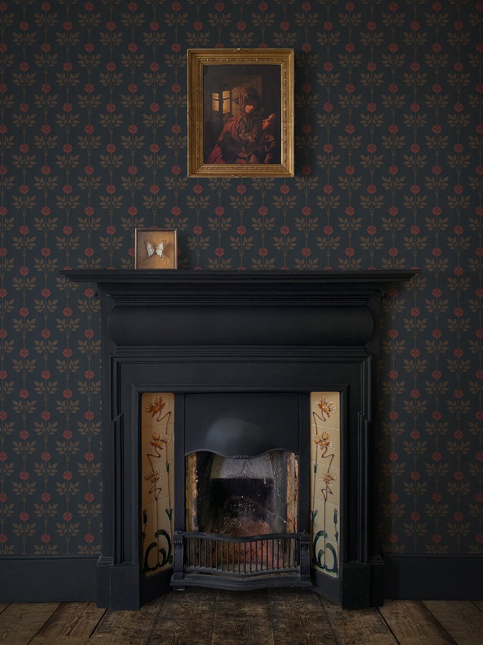 Rozalia Wallpaper - Dorothy Blue - Divine Savages - DVS089-ROZA-BLUE-WR - Premier Wallcovering