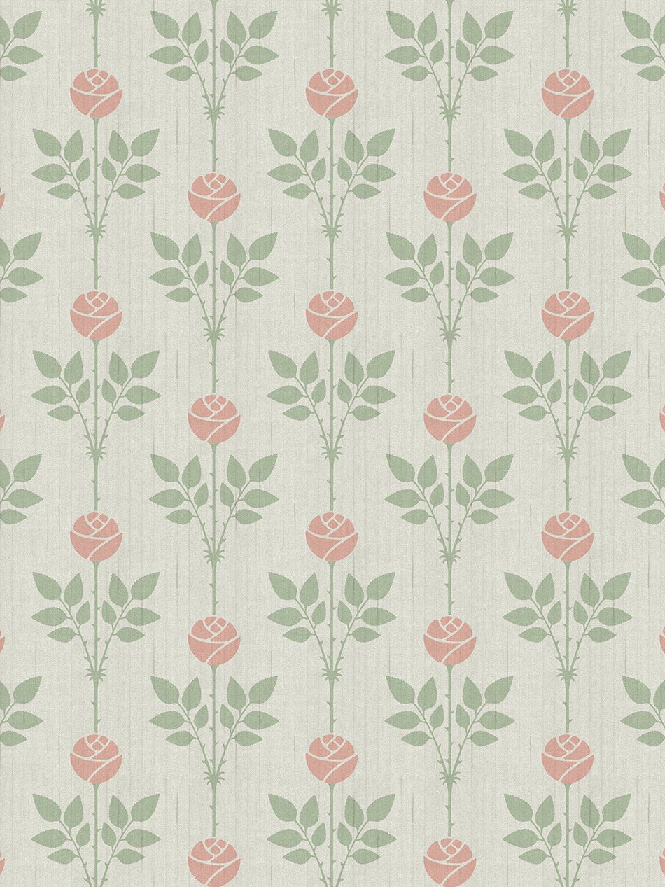 Rozalia Wallpaper - Vintage Blanche - Divine Savages - DVS090-ROZA-BLANC-WR - Premier Wallcovering