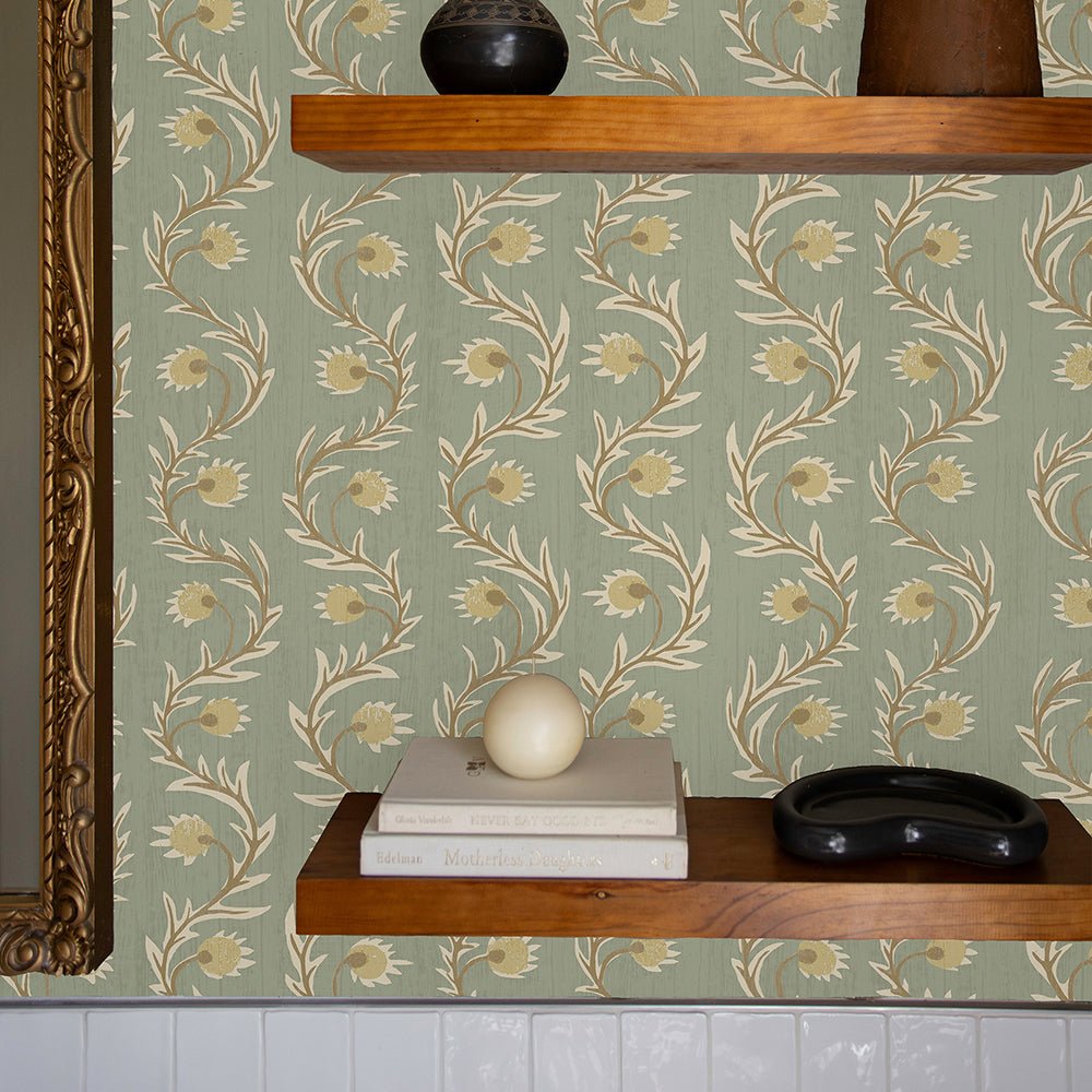 Rubia Wallpaper - Soft Aqua - Josephine Munsey - JMW-105241 - Premier Wallcovering