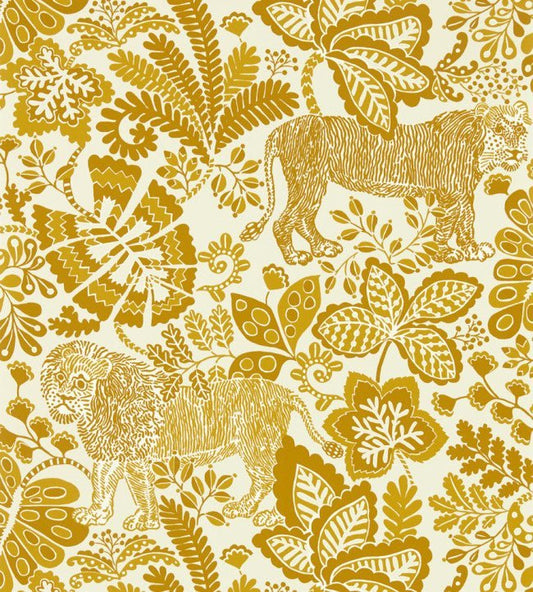 Rumble In The Jungle Wallpaper - Pebble / Chai - NART112805 - Scion - Premier Wallcovering