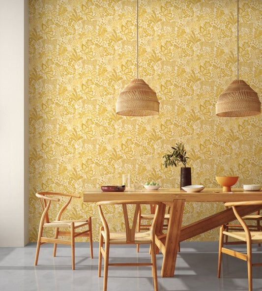 Rumble In The Jungle Wallpaper - Pebble / Chai - NART112805 - Scion - Premier Wallcovering