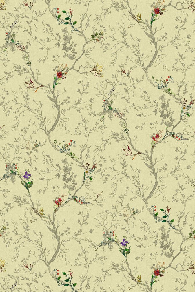 Ruskin Floral Wallpaper - Antique - Timorous Beasties - RUS/RSF/MICA/01 - Premier Wallcovering
