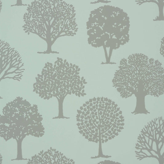 Russell Square Wallpaper - Linen on Aqua - Thibaut - T35108 - Premier Wallcovering