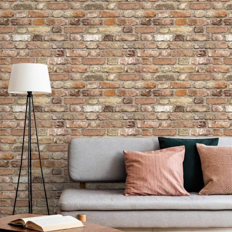 Rustic Brick Wallpaper - Beige/Rust - Grandeco - WL2202 - Premier Wallcovering