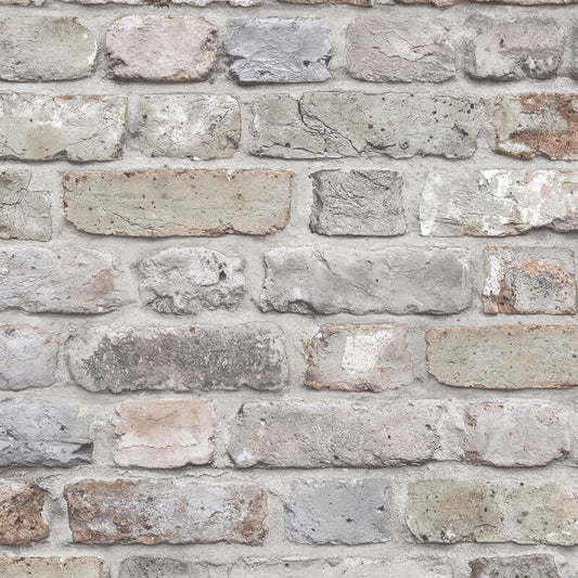 Rustic Brick Wallpaper - Natural/Grey - Grandeco - WL2201 - Premier Wallcovering