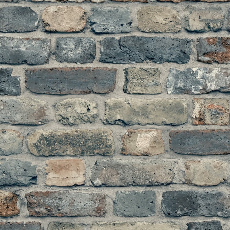 Rustic Brick Wallpaper - Blue/Grey - Grandeco - WL2204 - Premier Wallcovering