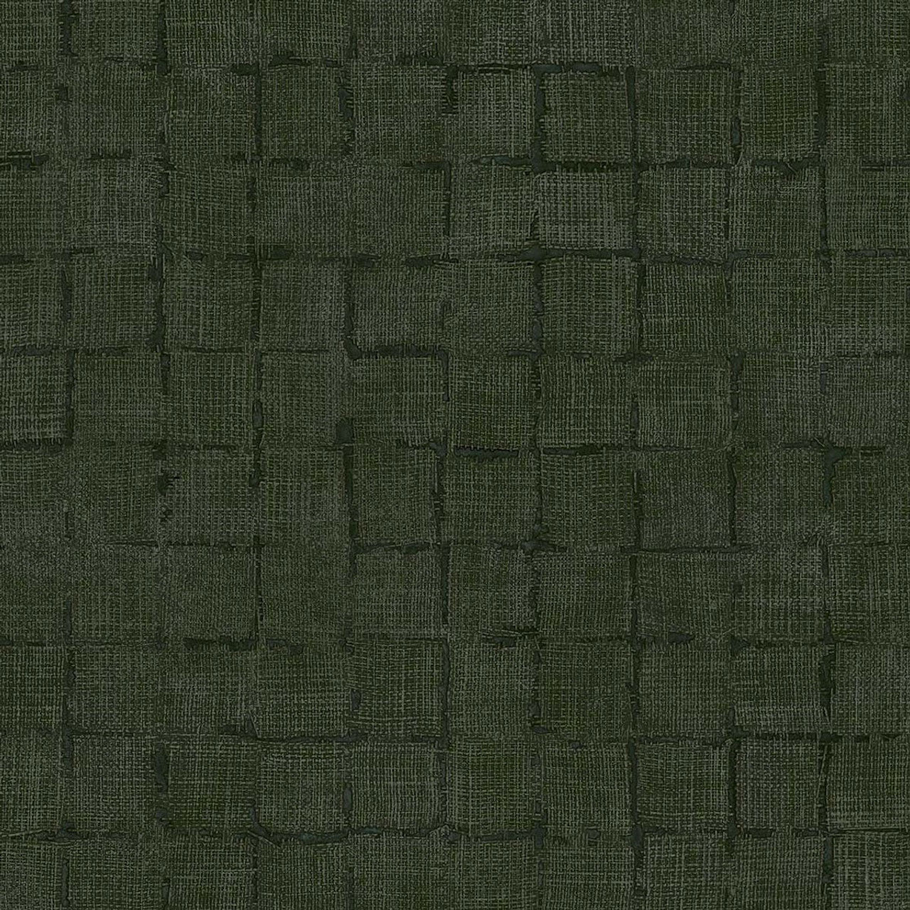Rustic Check Emerald Wallpaper - Dark Olive - Eijffinger - 333455 - Premier Wallcovering