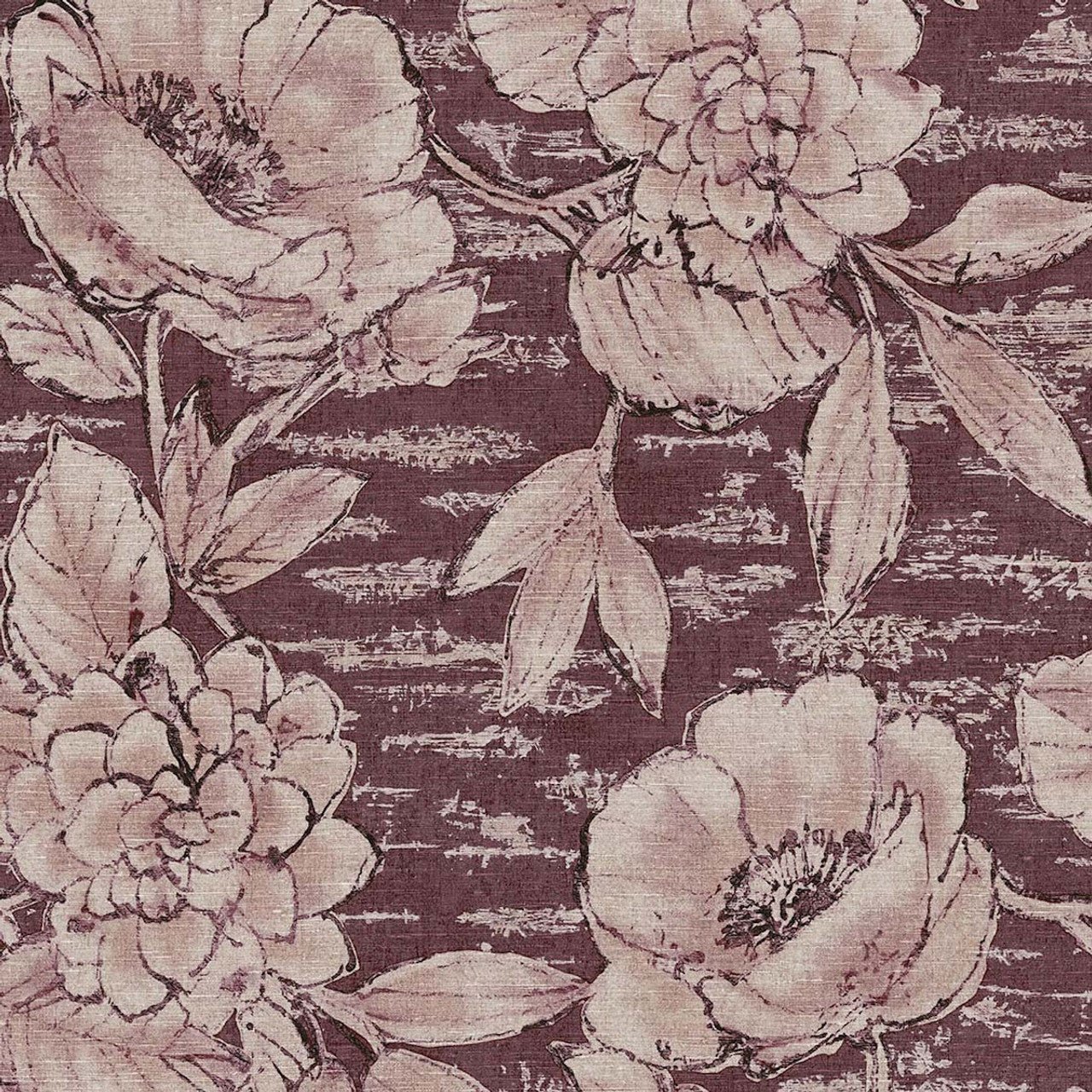 Rustic Floral Emerald Wallpaper - Burgundy - Eijffinger - 333415 - Premier Wallcovering