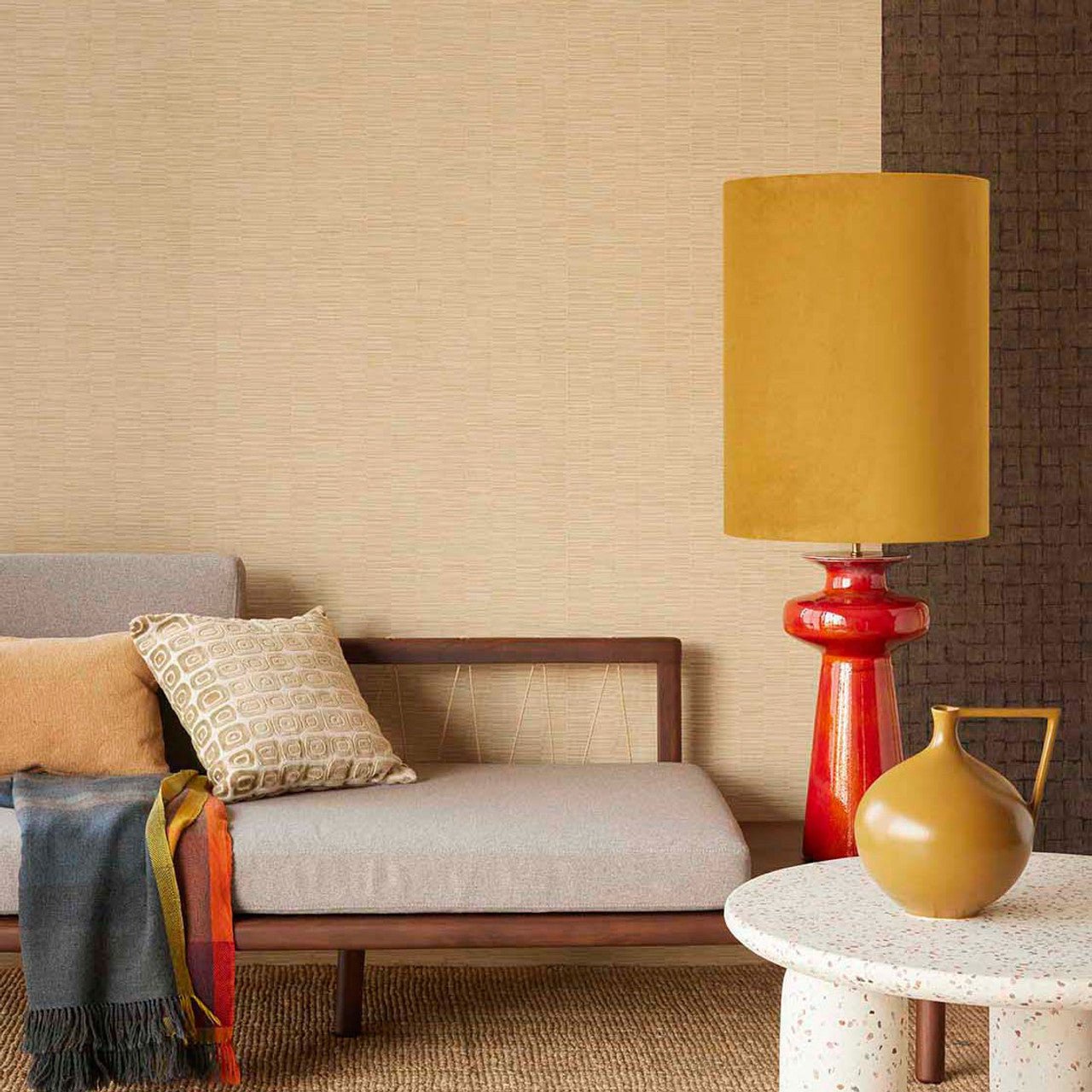 Rustic Stripe Emerald Wallpaper - Beige - Eijffinger - 333431 - Premier Wallcovering