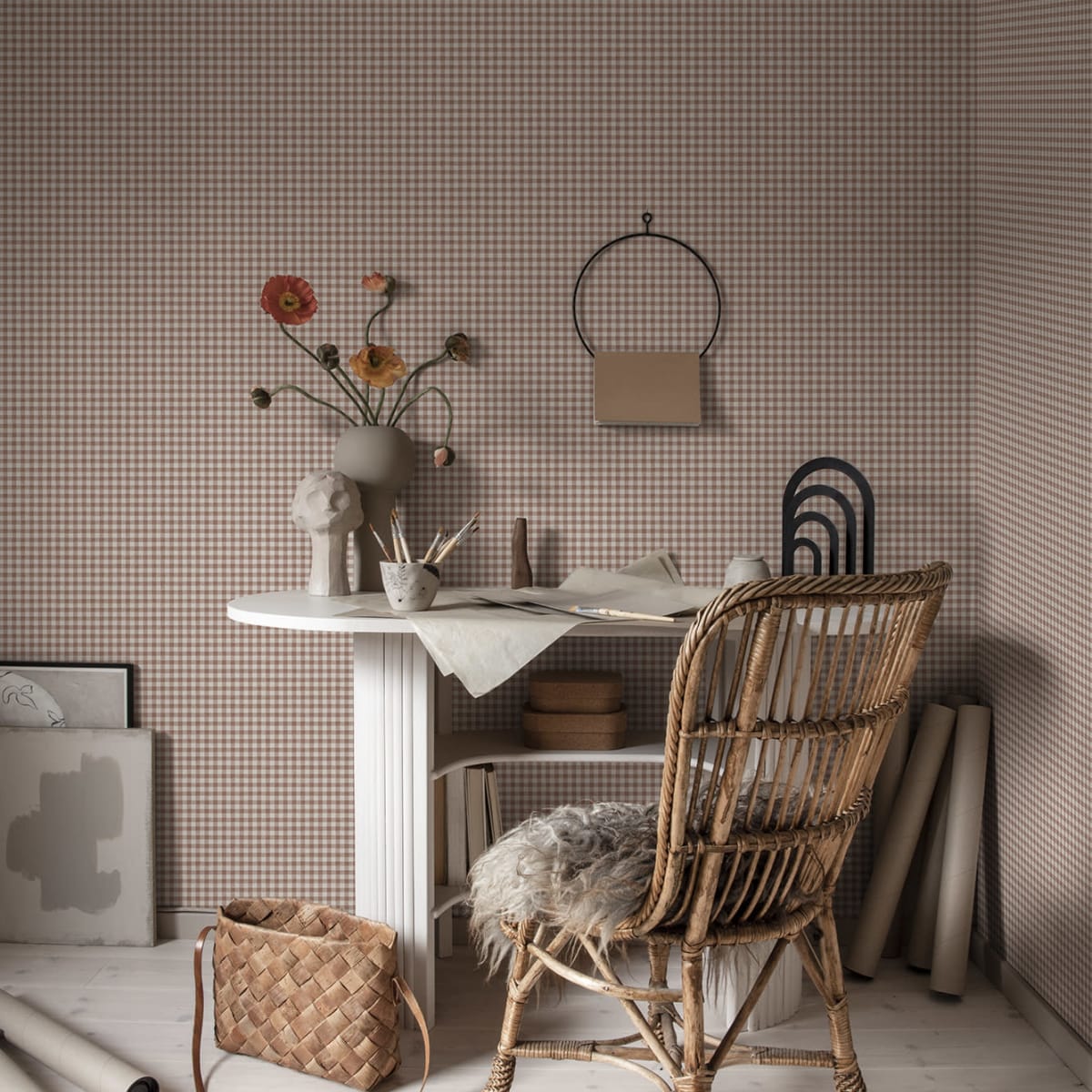 Ruta Wallpaper - Terracotta - Sandberg - S10320 - Premier Wallcovering