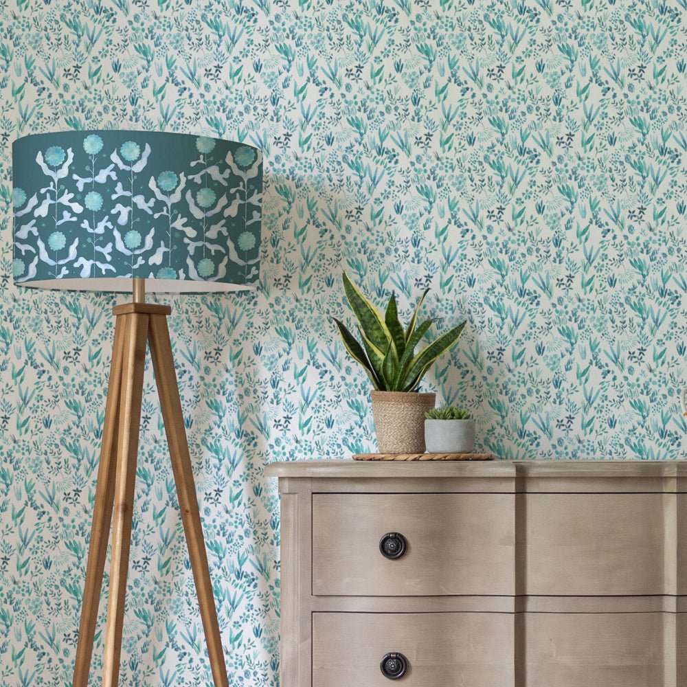 Saana Wallpaper - Teal - Voyage Maison - SAANA/WPO/TEA - Premier Wallcovering