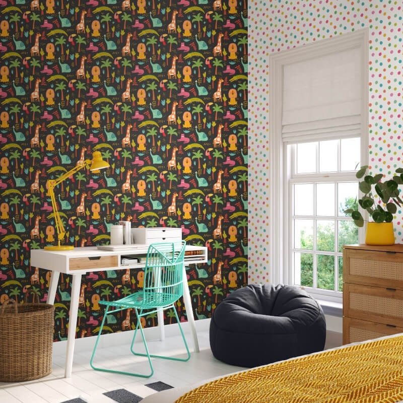 Safari Boogie Wallpaper - Rouge Twist - Hoopla Walls - HWA1294W - Premier Wallcovering