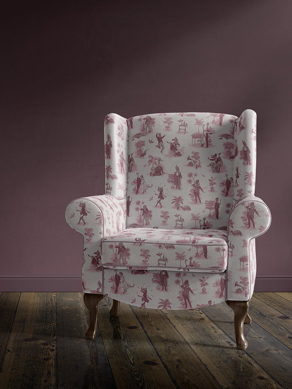 Safari Soirée Recycled Velvet Fabric - Rouge - Divine Savages - DVS016-SAF-RG-VEL - Premier Wallcovering