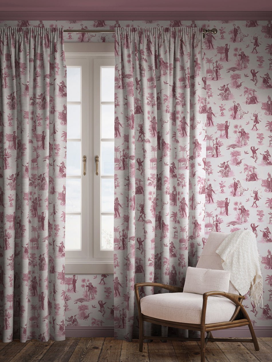 Safari Soirée Recycled Velvet Fabric - Rouge - Divine Savages - DVS016-SAF-RG-VEL - Premier Wallcovering