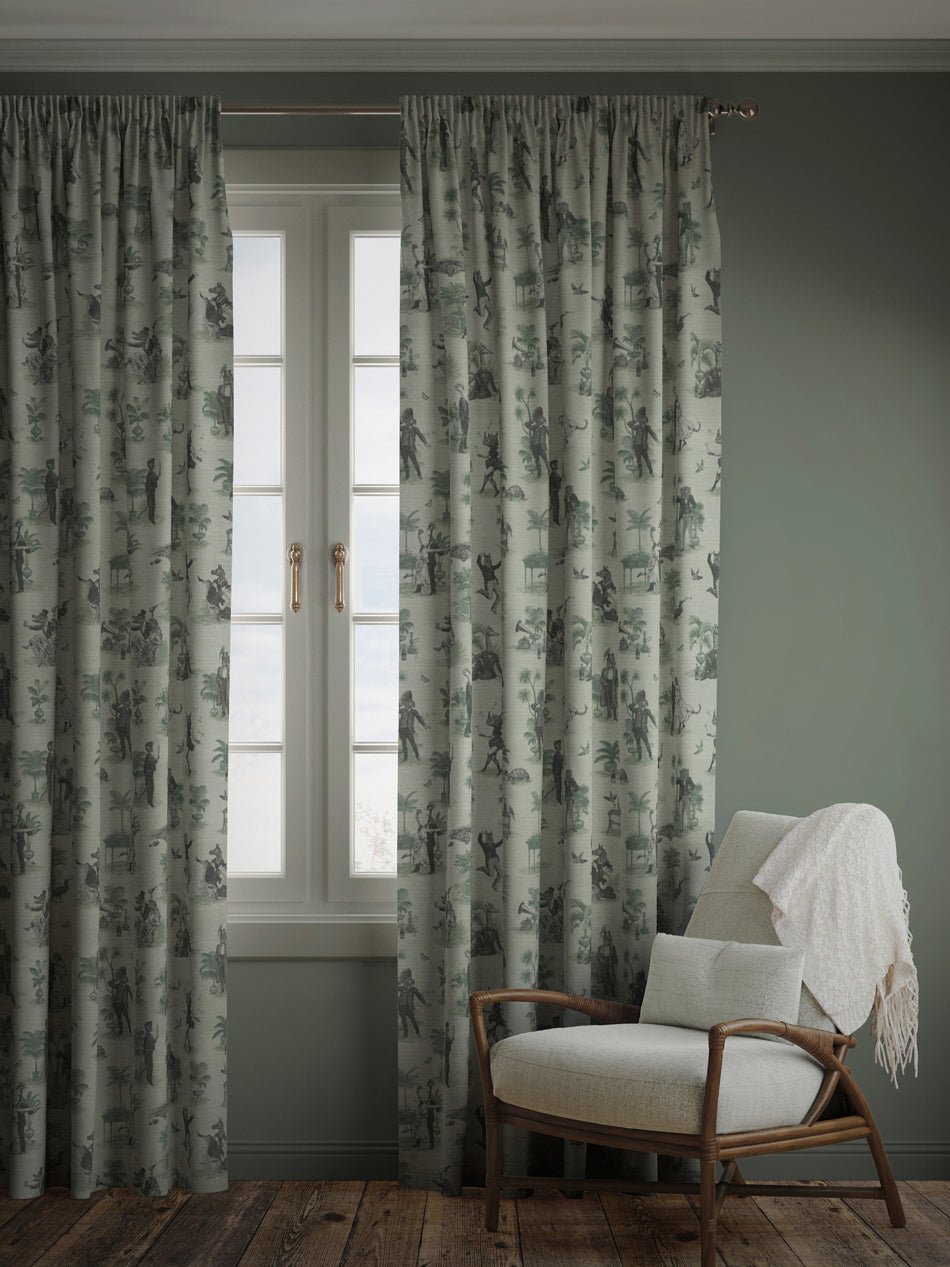 Safari Soirée Recycled Velvet Fabric - Forest Mist - Divine Savages - DVS056-SAF-FOR-VEL - Premier Wallcovering