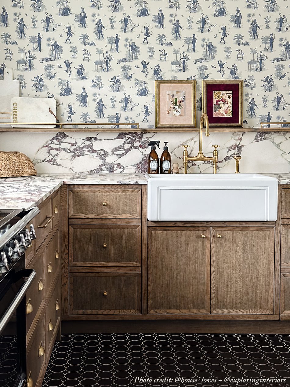 Safari Soiree Wallpaper - Heron Blue - Divine Savages - DVS101-SAF-HEROBL-WR - Premier Wallcovering