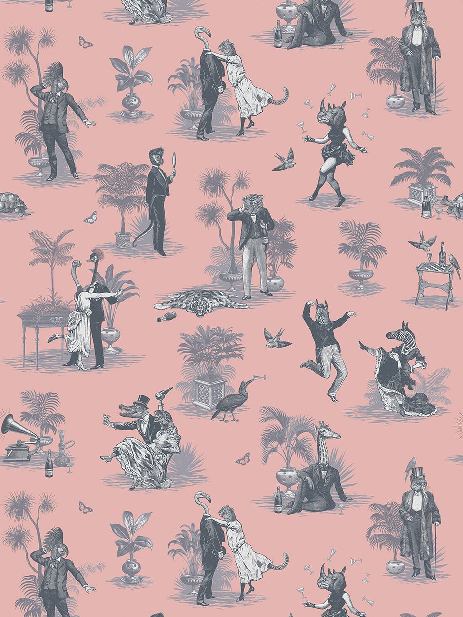 Safari Soiree Wallpaper - Primrose Pink - Divine Savages - DVS102-SAF-PINK-WR - Premier Wallcovering