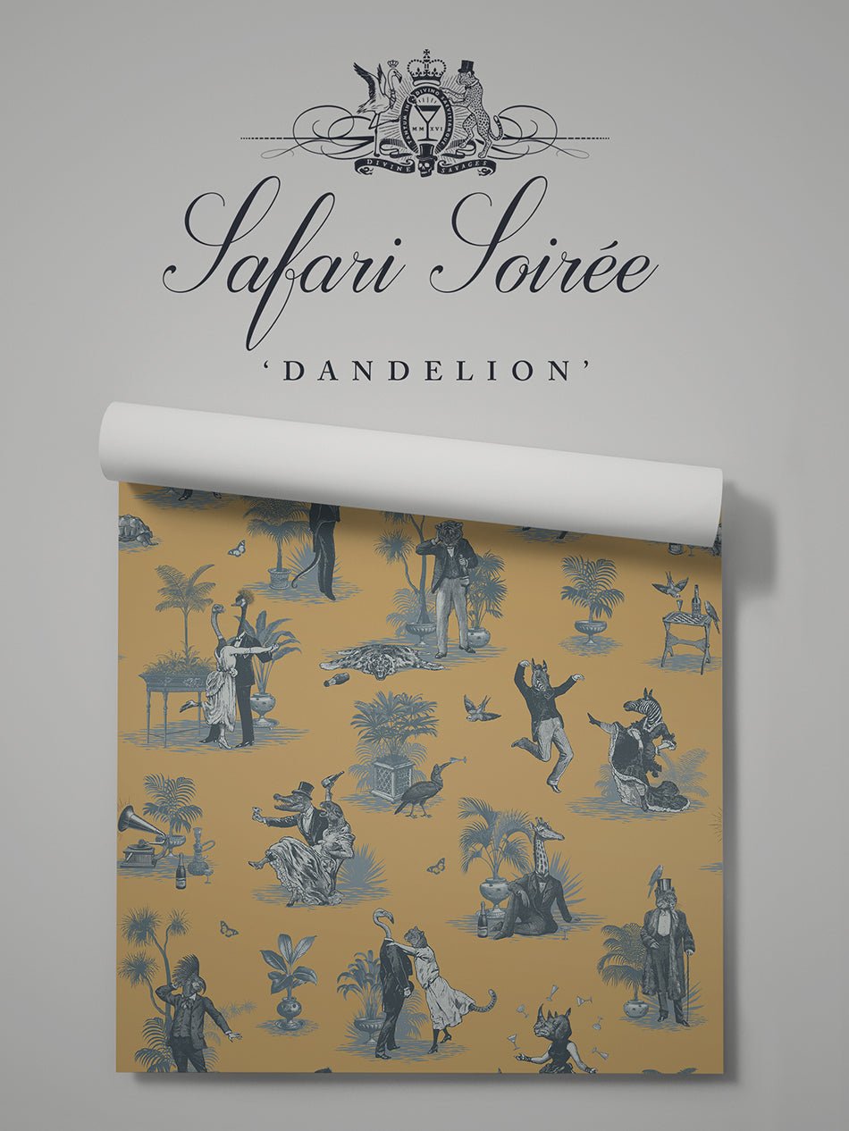 Safari Soiree Wallpaper - Dandelion - Divine Savages - DVS103-SAF-DAND-WR - Premier Wallcovering