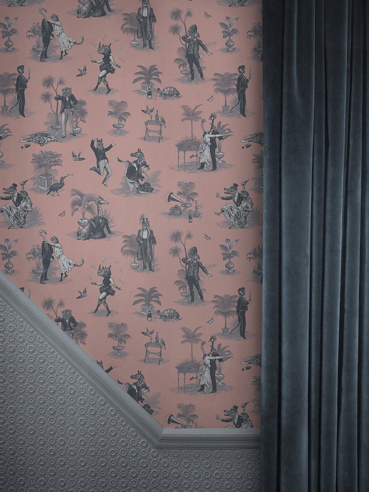 Safari Soiree Wallpaper - Primrose Pink - Divine Savages - DVS102-SAF-PINK-WR - Premier Wallcovering