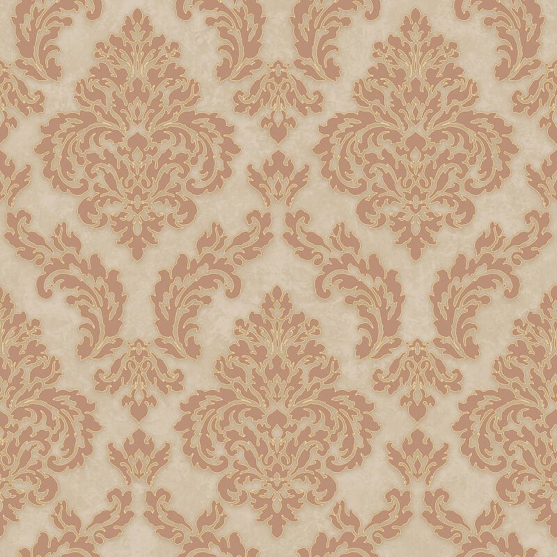 Sahara Damask Wallpaper - Copper - SK Filson - SK10016 - Premier Wallcovering