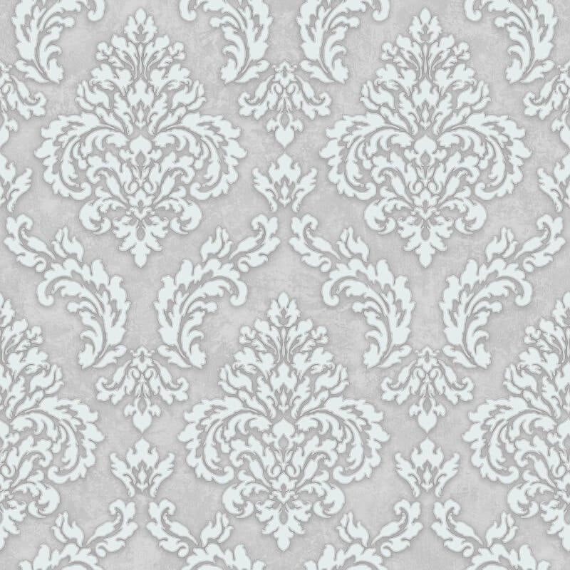 Sahara Damask Wallpaper - Light Grey - SK Filson - SK10014 - Premier Wallcovering